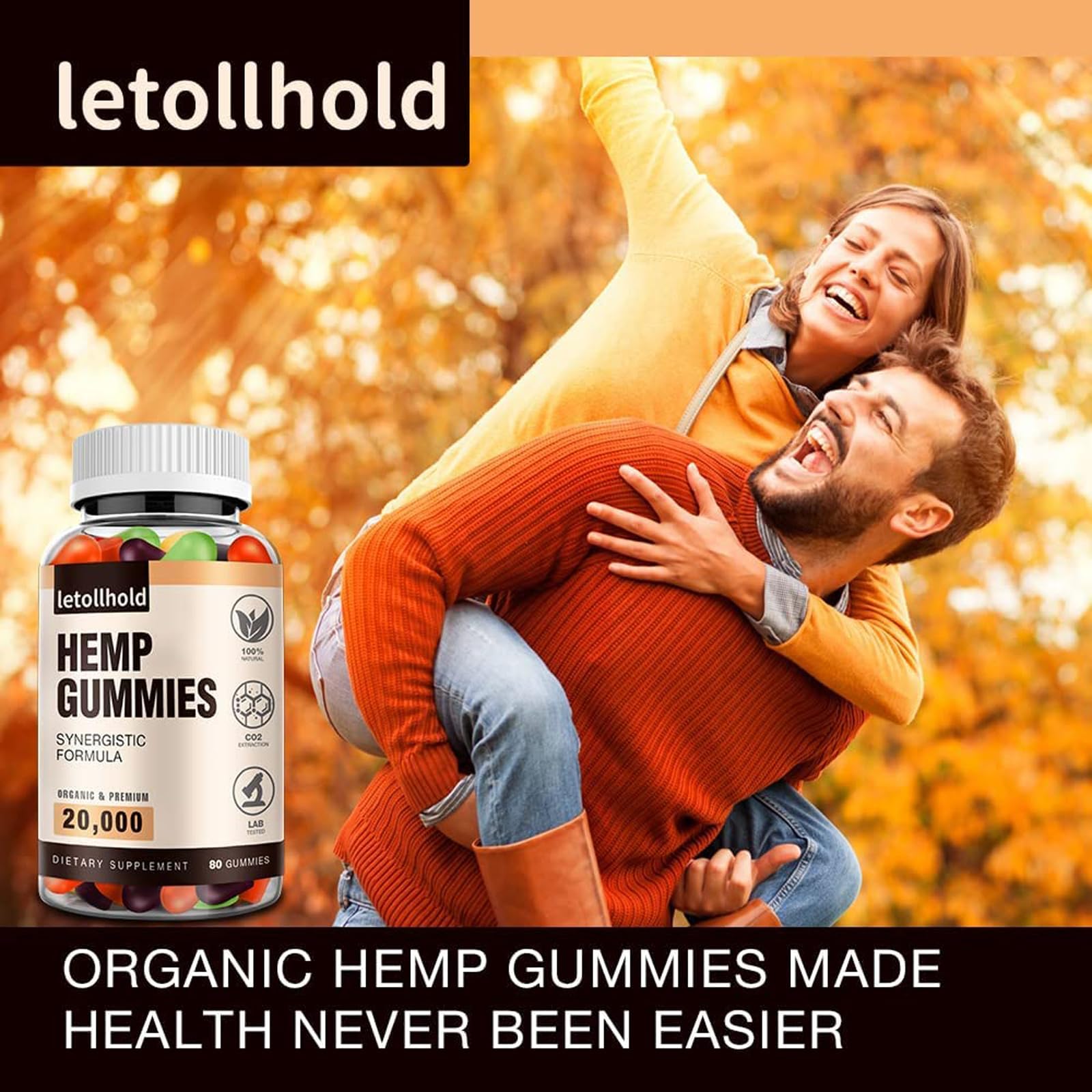 Envase práctico Letollhold gomitas canamo fácil de llevar