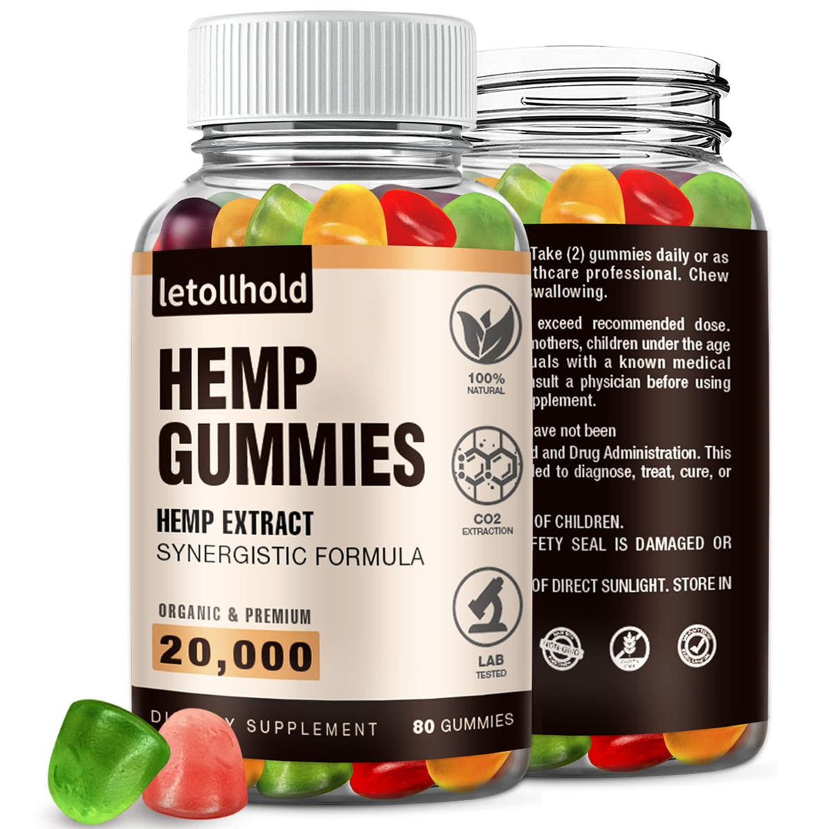 Letollhold gomitas cáñamo sobre botella para favorecer el sueño