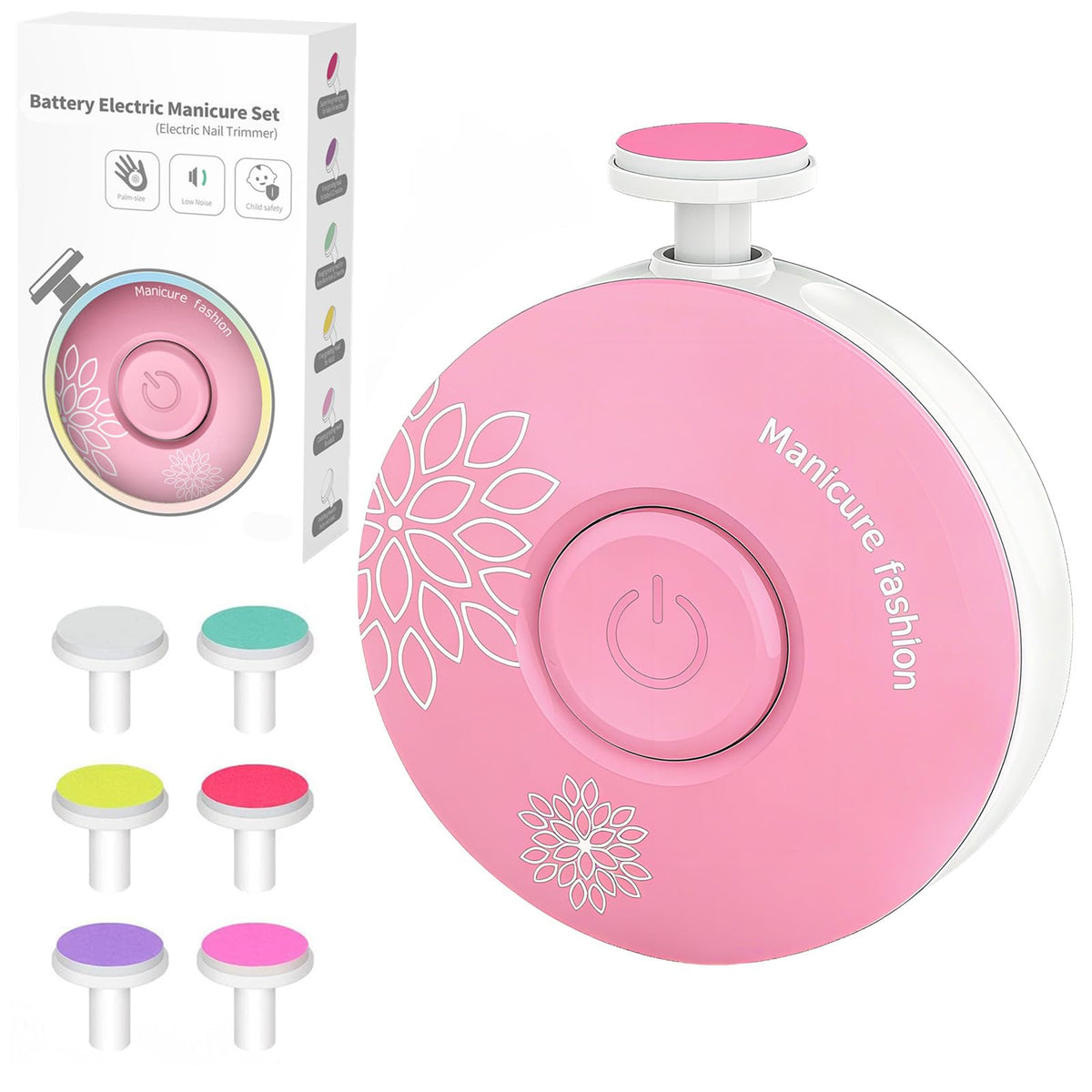 LETUENMI corta uñas electrico para bebe con 6 cabezales para edades distintas.