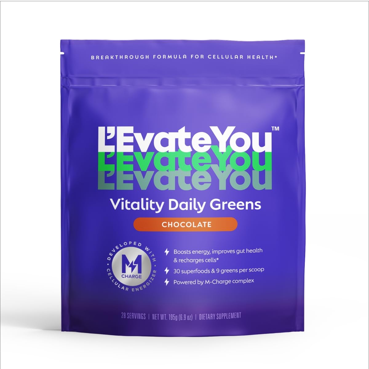 L'Evate You Vitality Daily Greens en envase, apoyo a la energía diaria