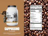 Levels proteina de suero cappuccino en taza cremosa para batidos