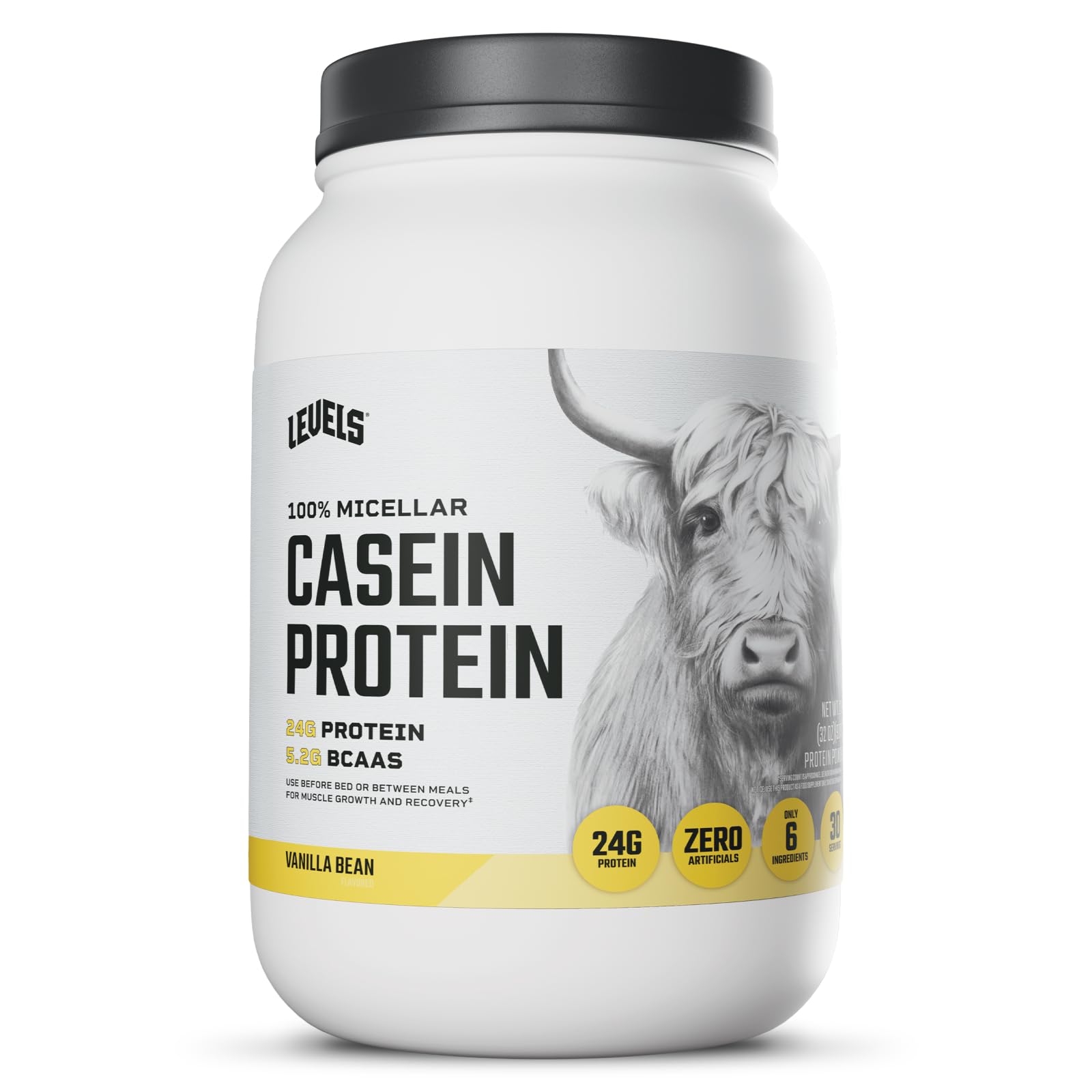 Levels Nutrition Levels Casein Vanilla bote: proteína de liberación sostenida para la noche