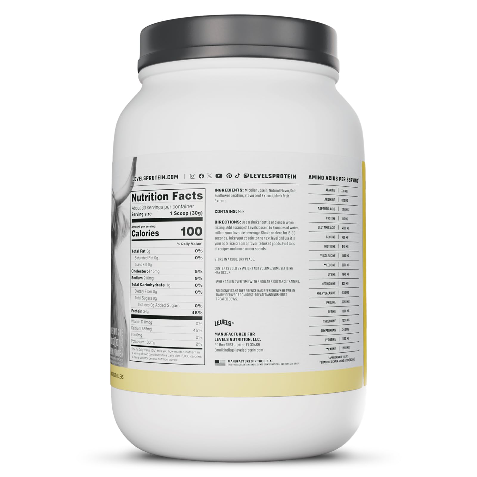 Levels Nutrition 2 libras: envase de fabricación estadounidense y control de calidad