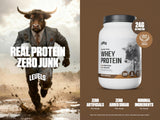 Proteína Levels de suero, etiqueta chocolate doble, sabor intenso para batidos.
