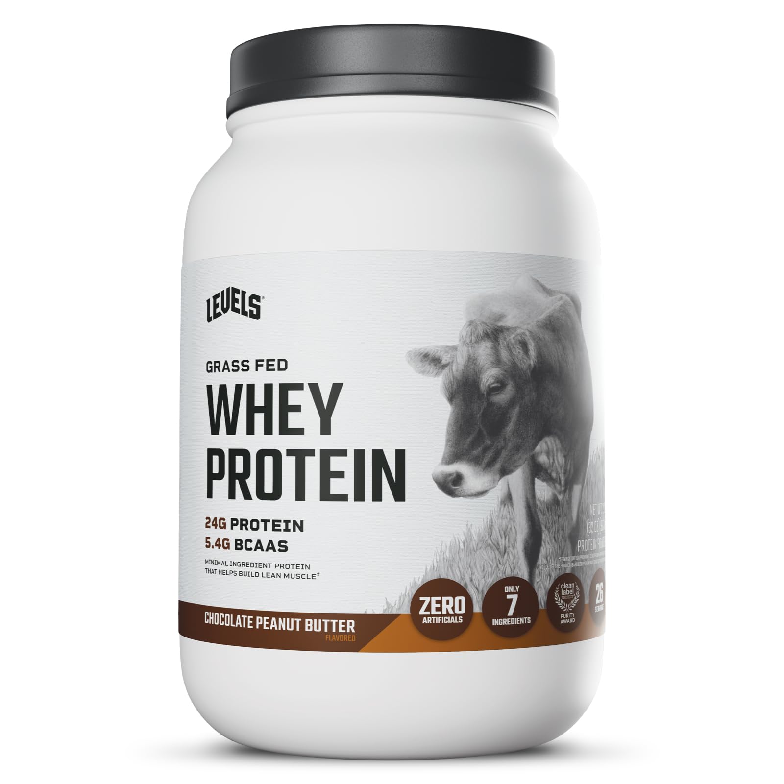 Levels Whey Grass Fed en pote, sabor chocolate con mantequilla de cacahuete