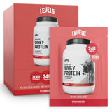 Levels Whey Protein envase fresa, ideal para entrenamientos diarios