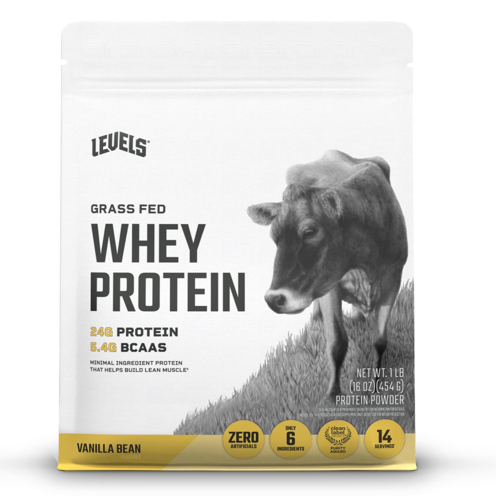 Proteína de suero Levels: porción de 24 g para entrenamiento diario.