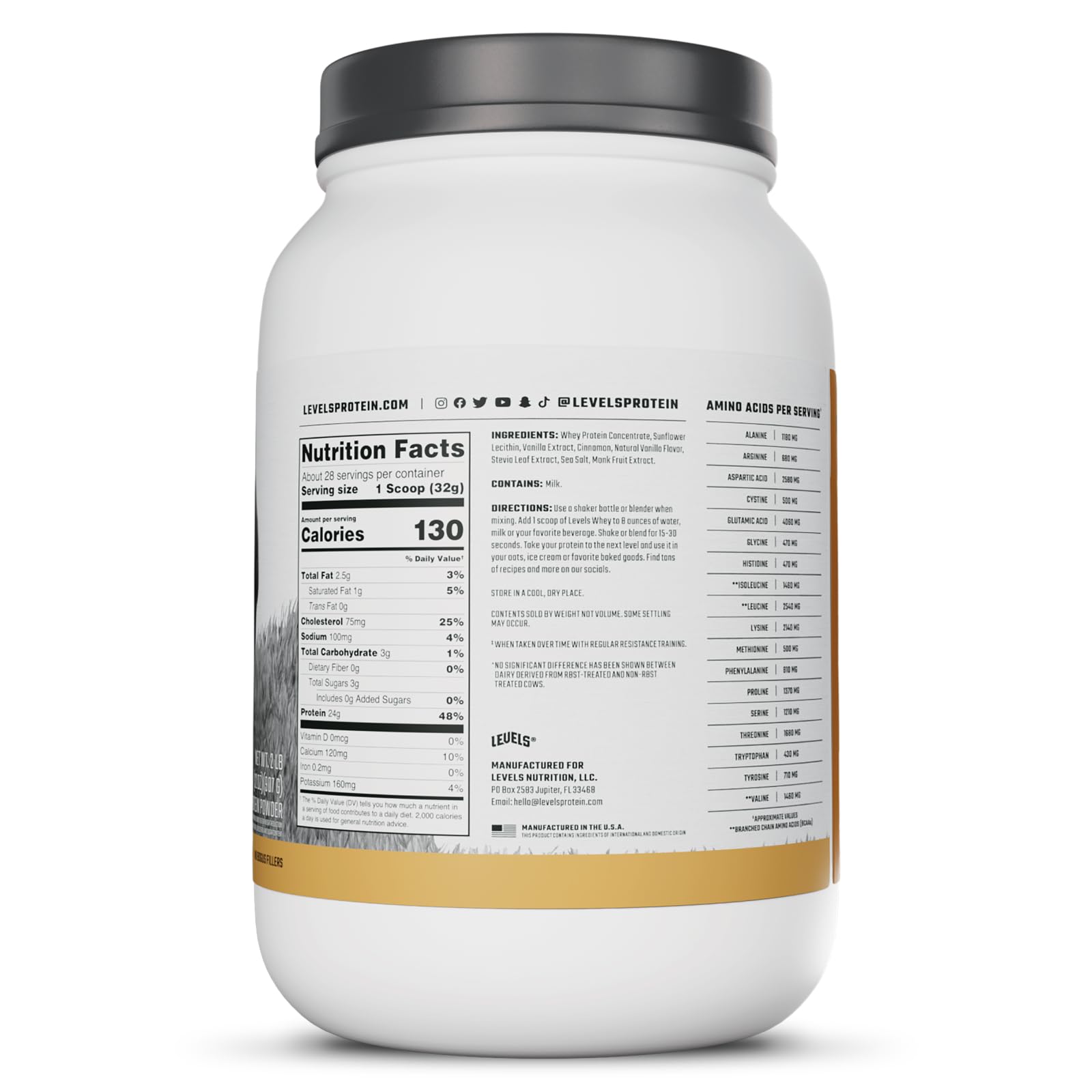 Proceso en frío de Levels Whey conserva la bioactividad de las proteínas