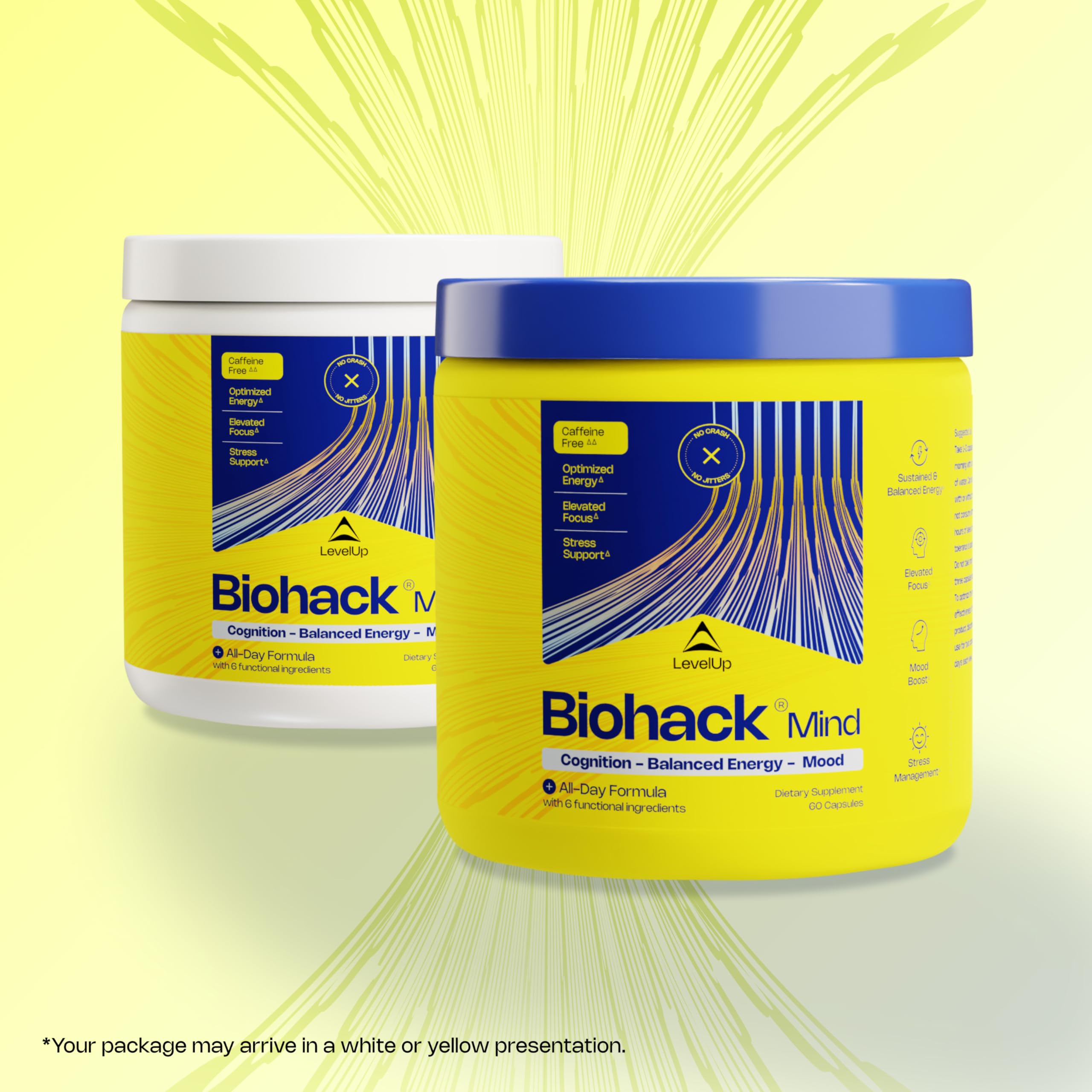 LevelUp Biohack Mind uso diario en escritorio para concentración estable