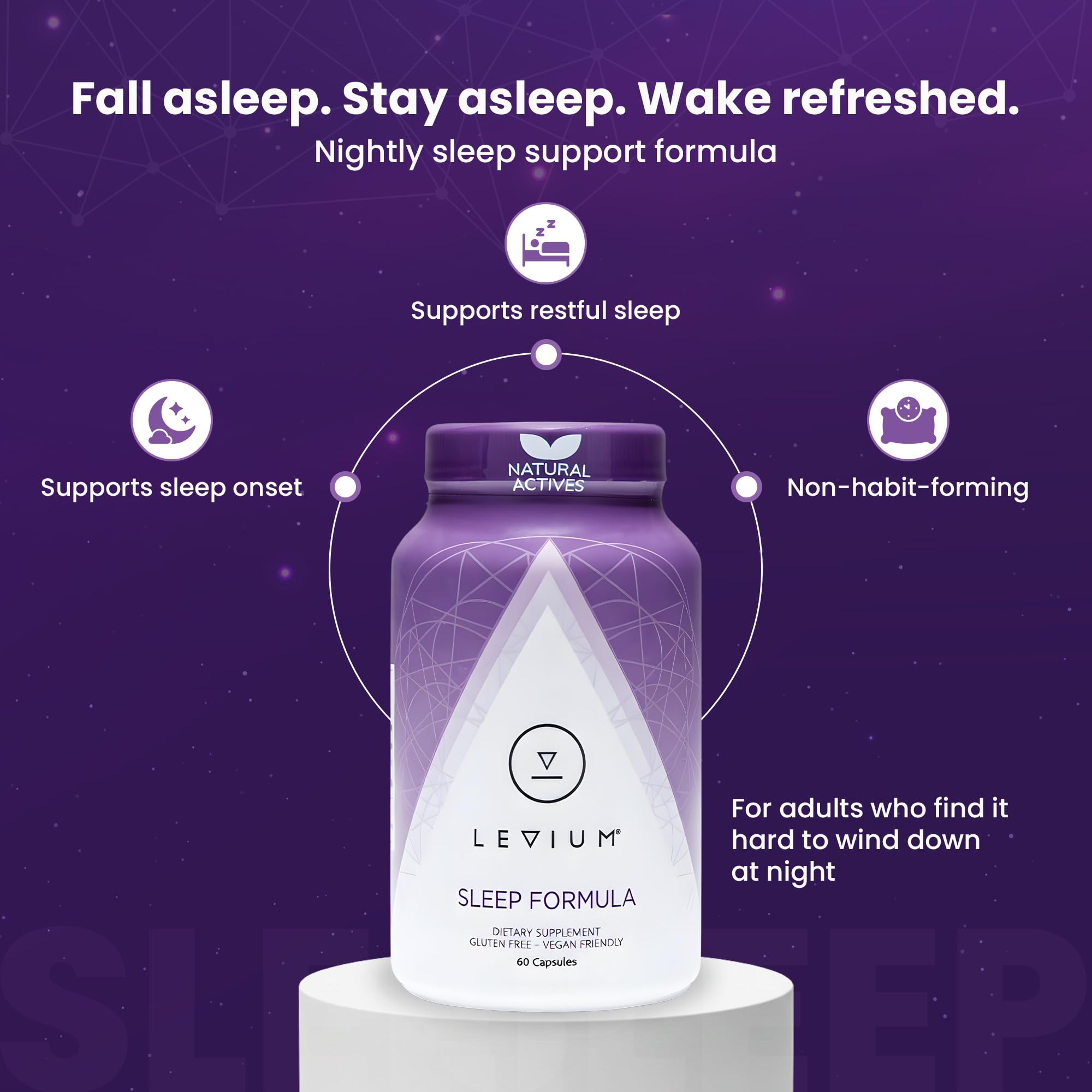 Levium Sleep Formula cápsulas suaves para dormir mejor naturalmente
