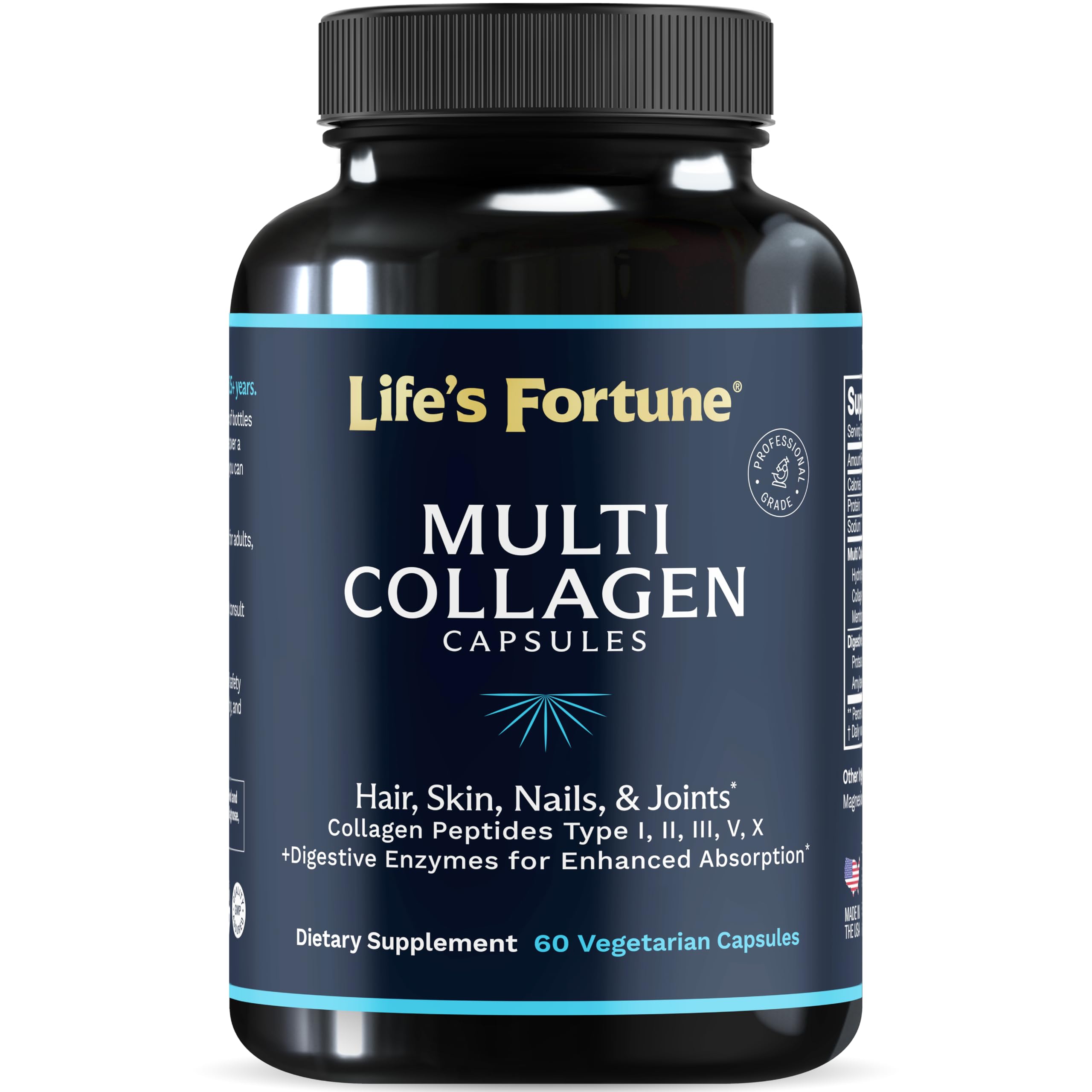 Lewis Labs Multi Collagen Capsulas en botella, apoyo a piel y articulaciones.