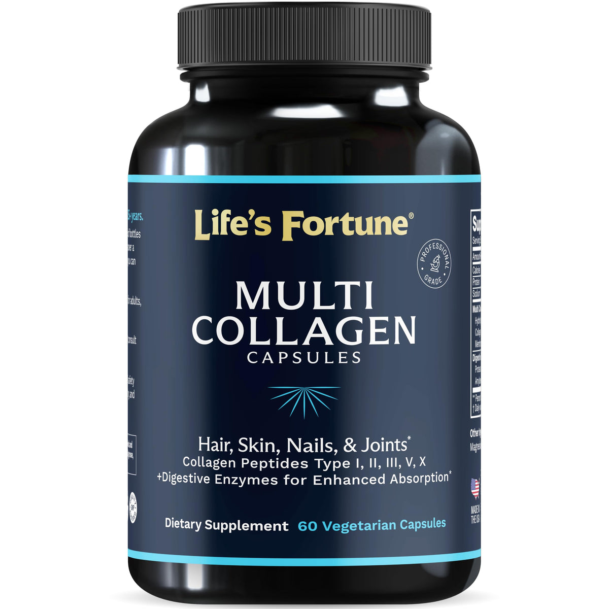 Lewis Labs Multi Collagen Capsulas en botella, apoyo a piel y articulaciones.