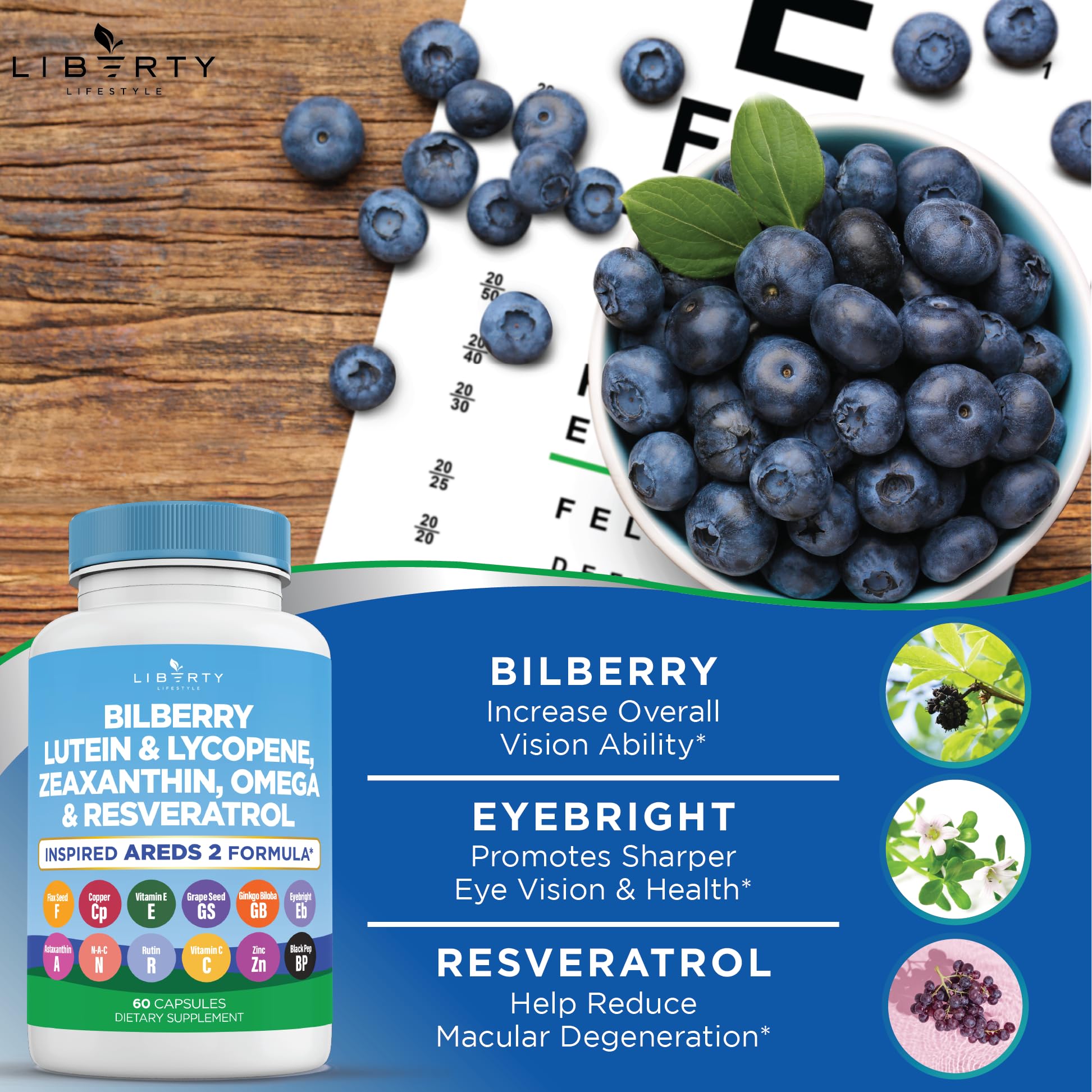 Liberty Lifestyle AREDS 2: fórmula completa para ojos saludables