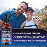 Liberty Lifestyle Burdock Drops, mezcla herbal para apoyo al sistema linfático y detox suave.