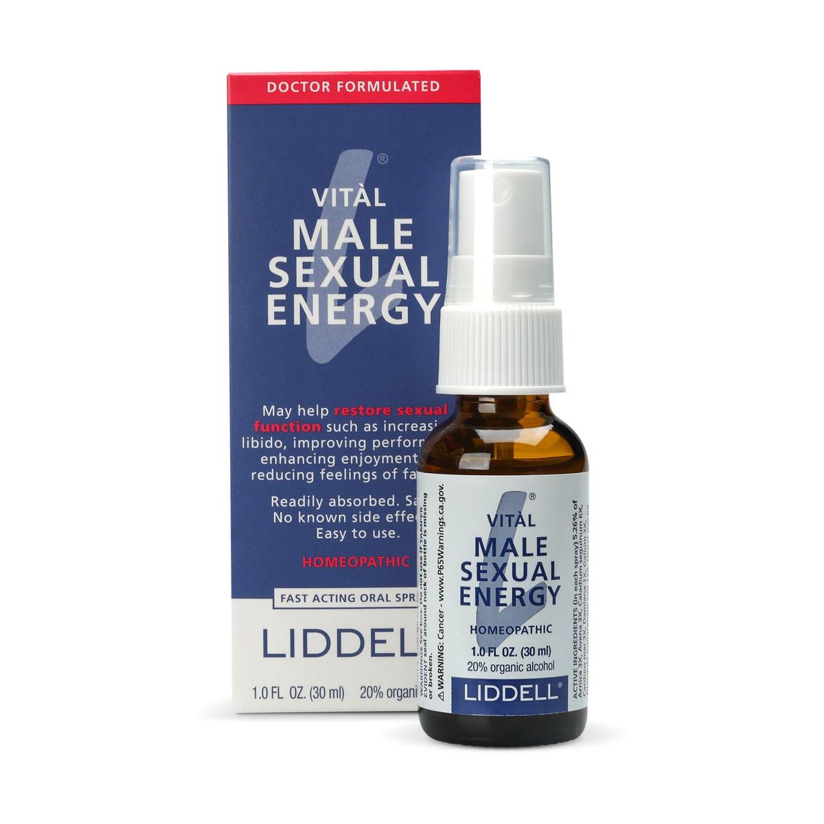 Liddell energía sexual para hombres en botella con uso diario