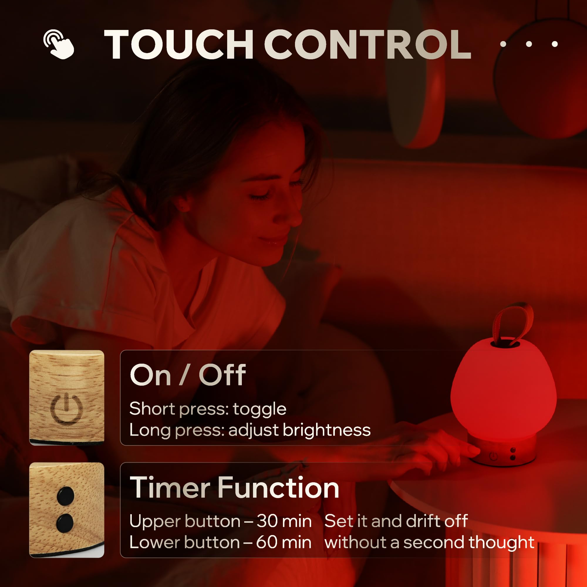 Liderstar brillo ajustable y temporizador para dormir sin interrupciones.