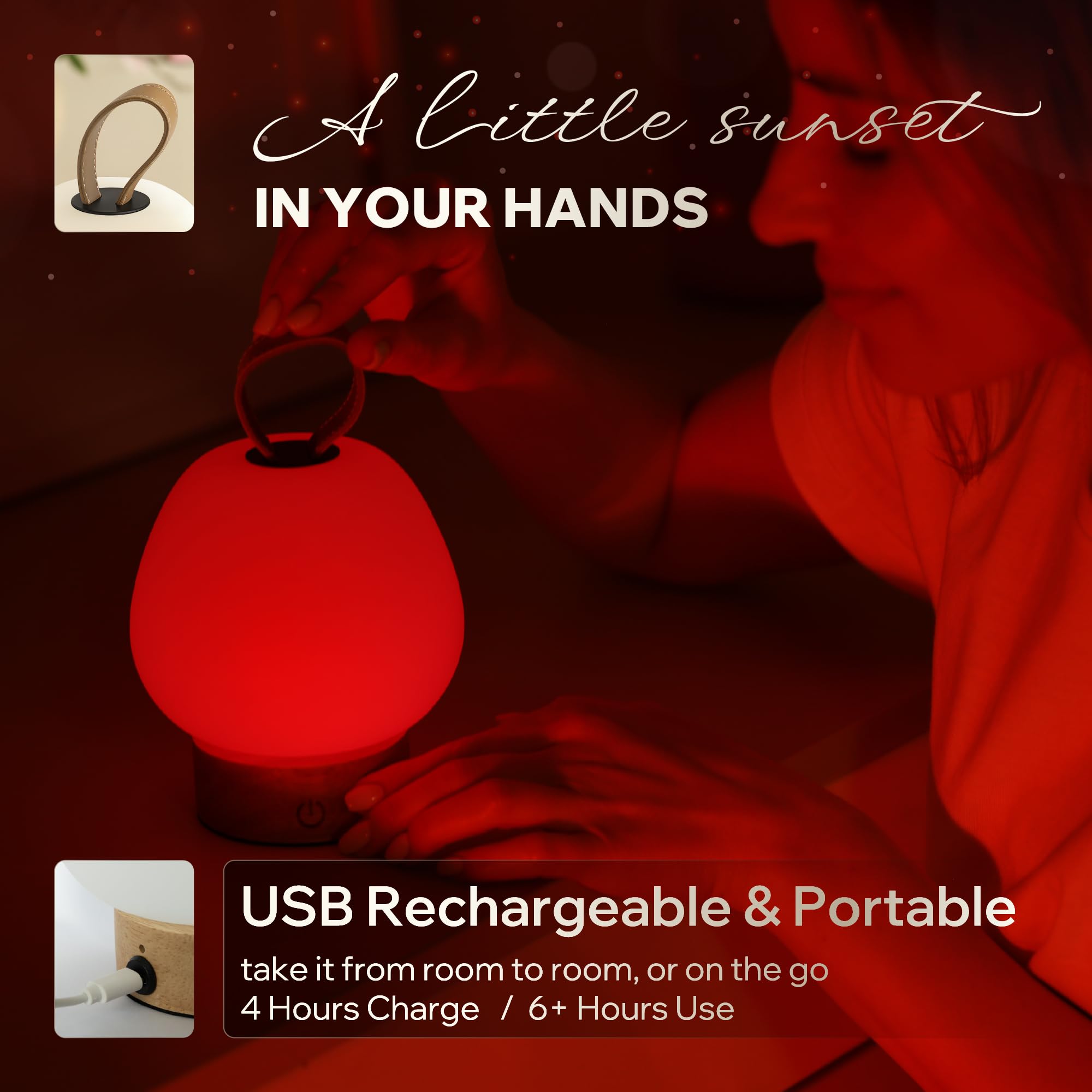 Liderstar luz roja terapia para relajación y rutina nocturna.