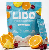 LIDO Tropical Punch, sobres de electrolitos para hidratación rápida durante entrenamientos