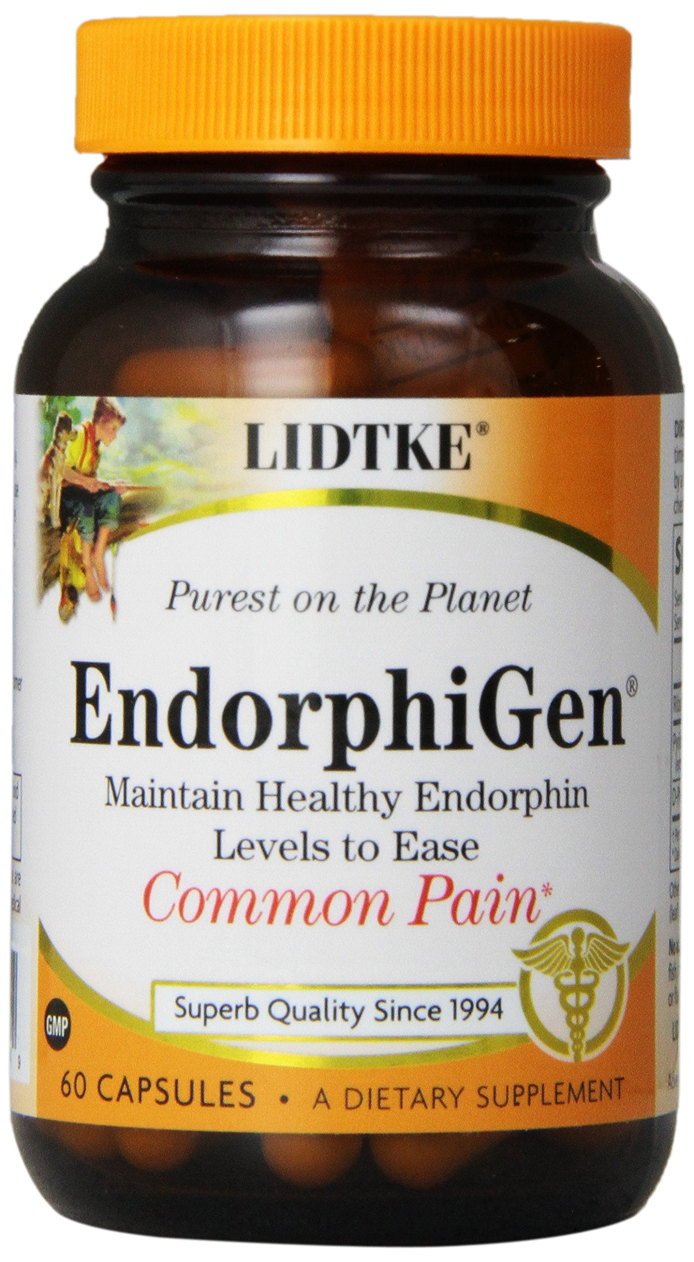 Lidtke Endorphigen cápsulas en botella, apoyo natural de endorfinas para la vida diaria.