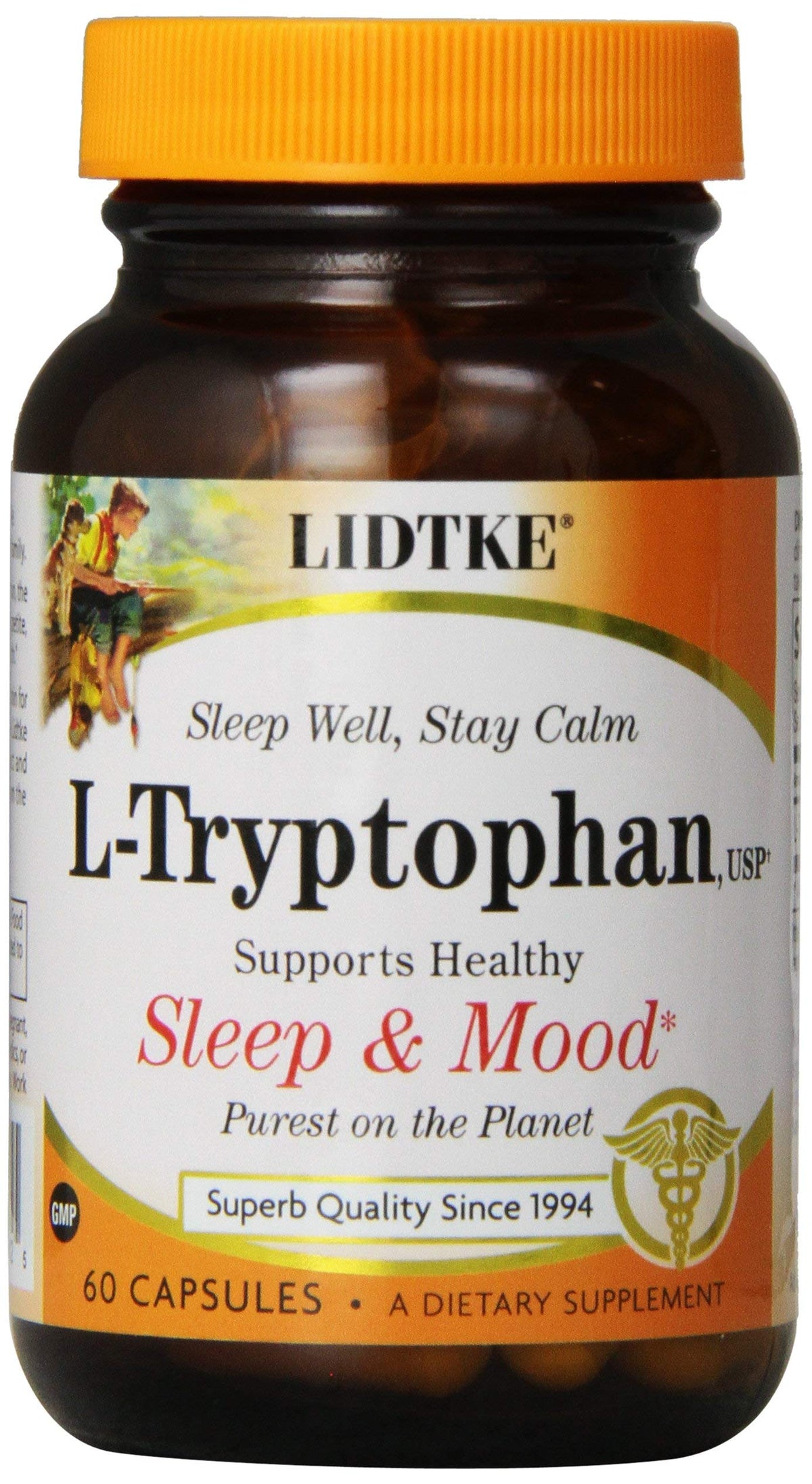 Lidtke L-Tryptophan, botella: posible apoyo al estado de ánimo y relajación