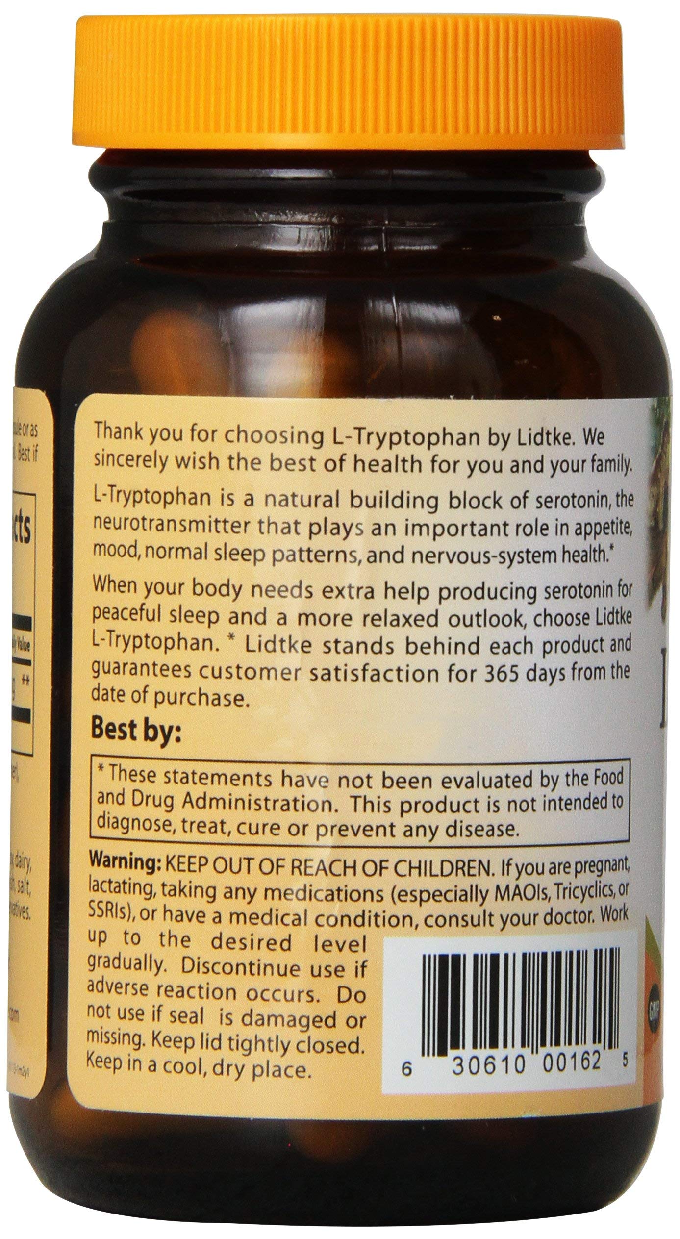 Lidtke L-Tryptophan, cápsulas: uso diario para gestionar el apetito por carbohidratos