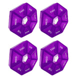 LIEBCTRL 4Pack organizador de pastillas morado para uso diario