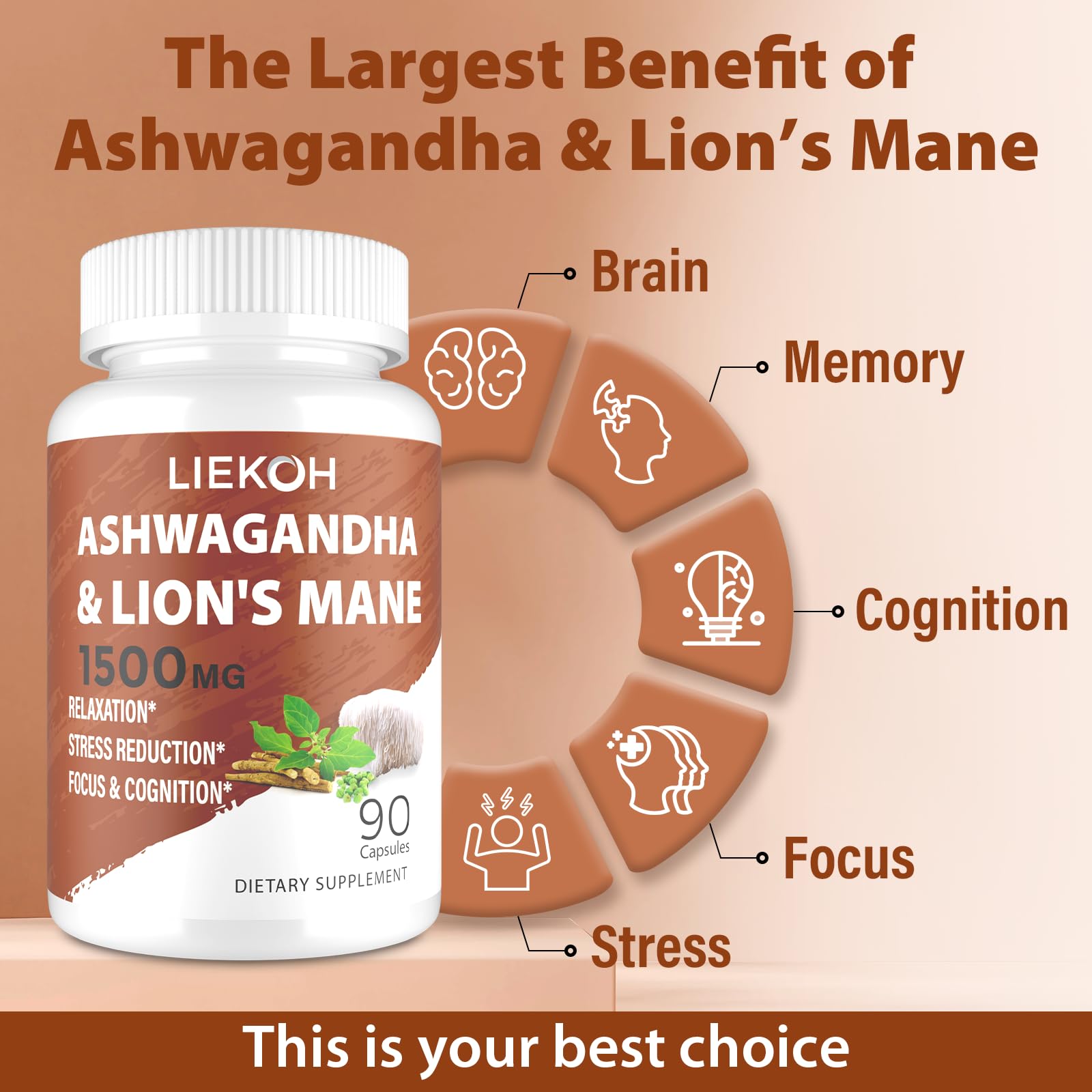 Ingredientes clave: Ashwaganda y Melena de León en formulación