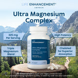 Life Enhancement Ultra Triple Magnesio Complejo cápsulas visibles: dosis diaria para soporte muscular y nervioso.