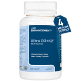 Life Enhancement Vitamin D3 K2 – cápsula vegetal para soporte diario de huesos y músculos.