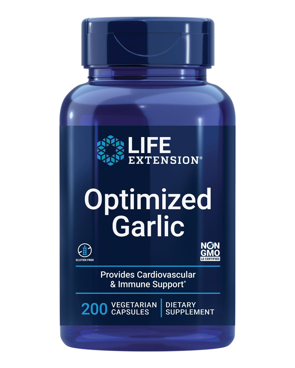Life Extension Ajo Optimizado: cápsulas frente a la botella para apoyo cardiovascular