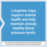 Life Extension L-arginina Caps: fabricación en Estados Unidos y pureza asegurada.