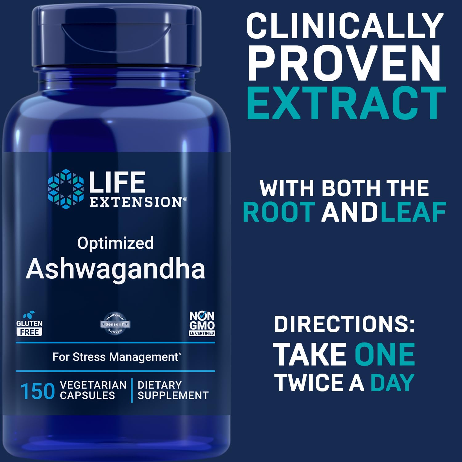 Cápsulas vegetales de Ashwagandha Life Extension