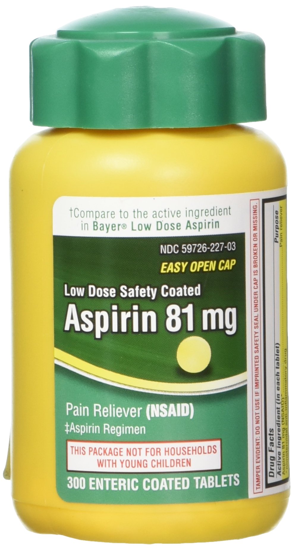 Life Extension Aspirina 81 mg en botella entérica, uso diario suave.