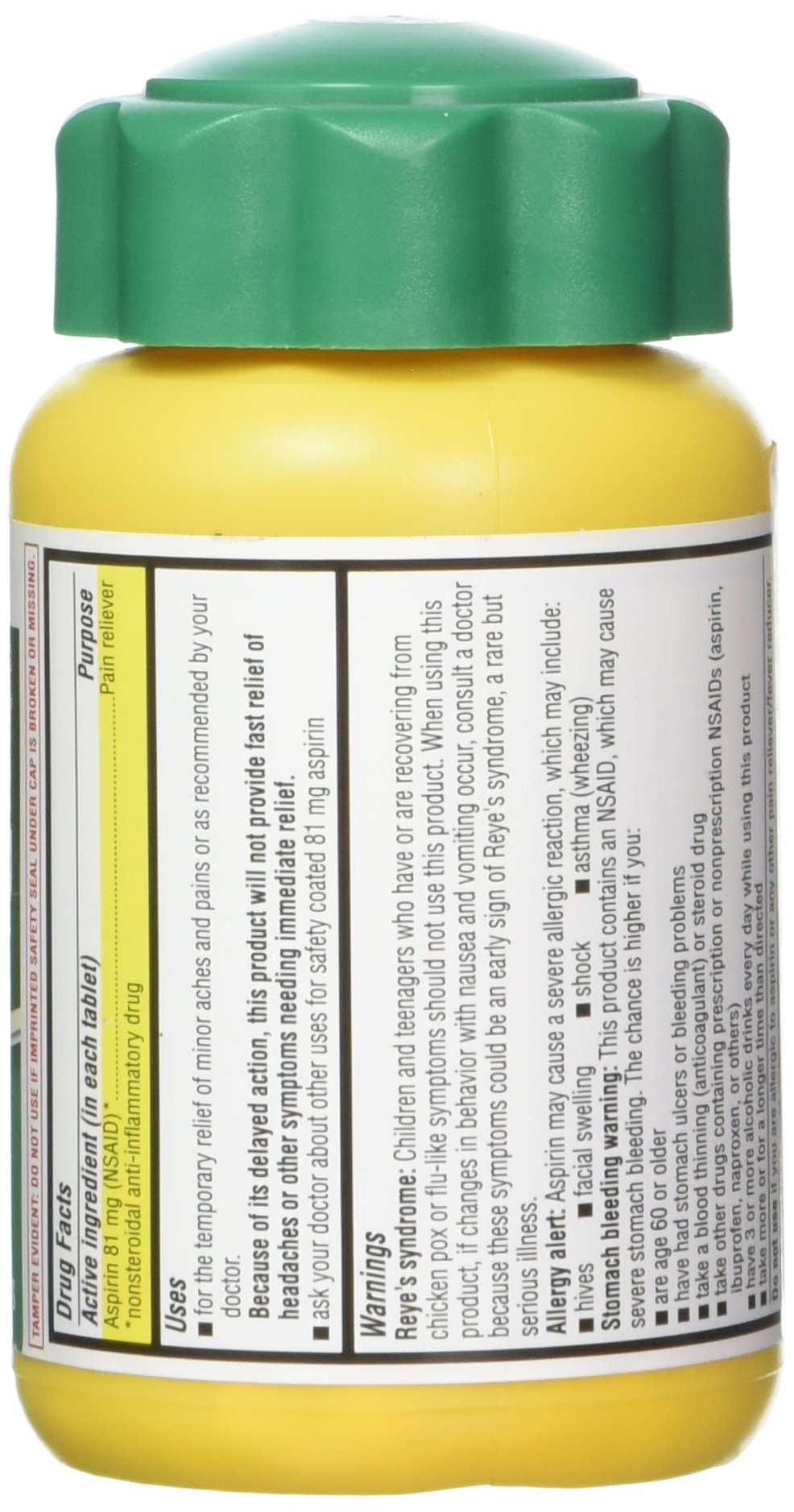 Life Extension Aspirina 81 mg en tabletas recubiertas, liberación gradual para molestias leves.