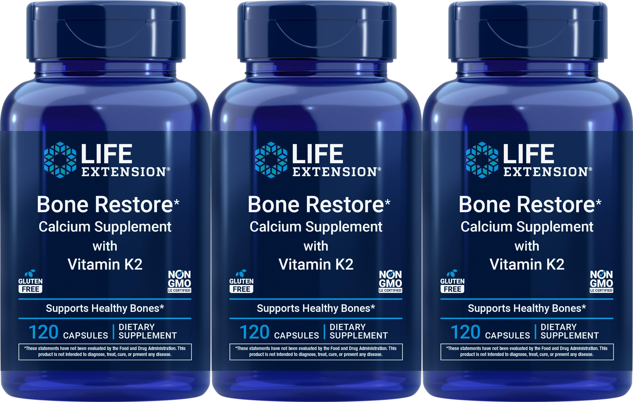 Life Extension Bone Restore: botella de cápsulas Pack 3 para soporte óseo