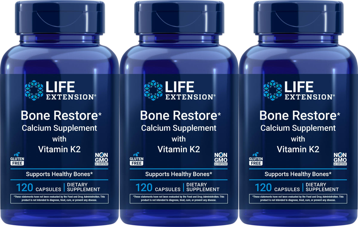 Life Extension Bone Restore: botella de cápsulas Pack 3 para soporte óseo