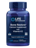 Life Extension Bone Restore muestra la botella frontal para apoyar huesos fuertes