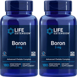 Life Extension Boron 3 mg pack frontal: posible apoyo a la salud ósea.