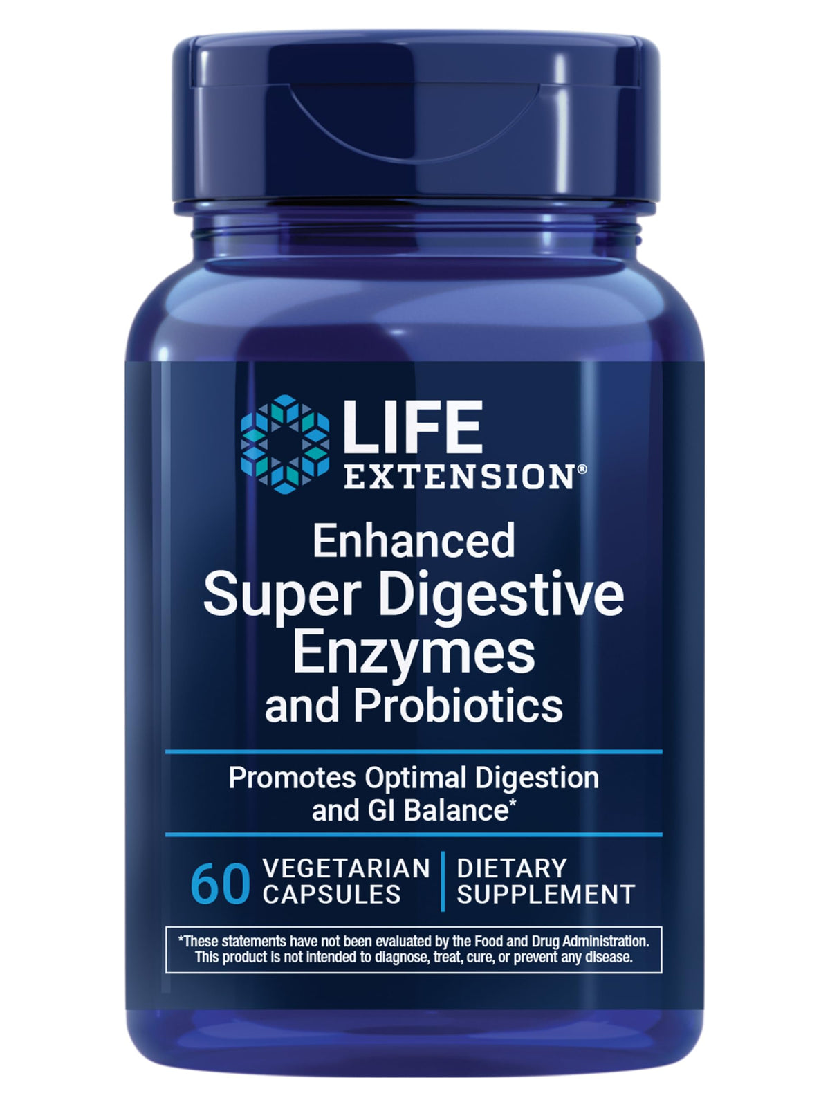 Life Extension botella vertiendo: cápsulas digestivas para facilitar la digestión cotidiana.