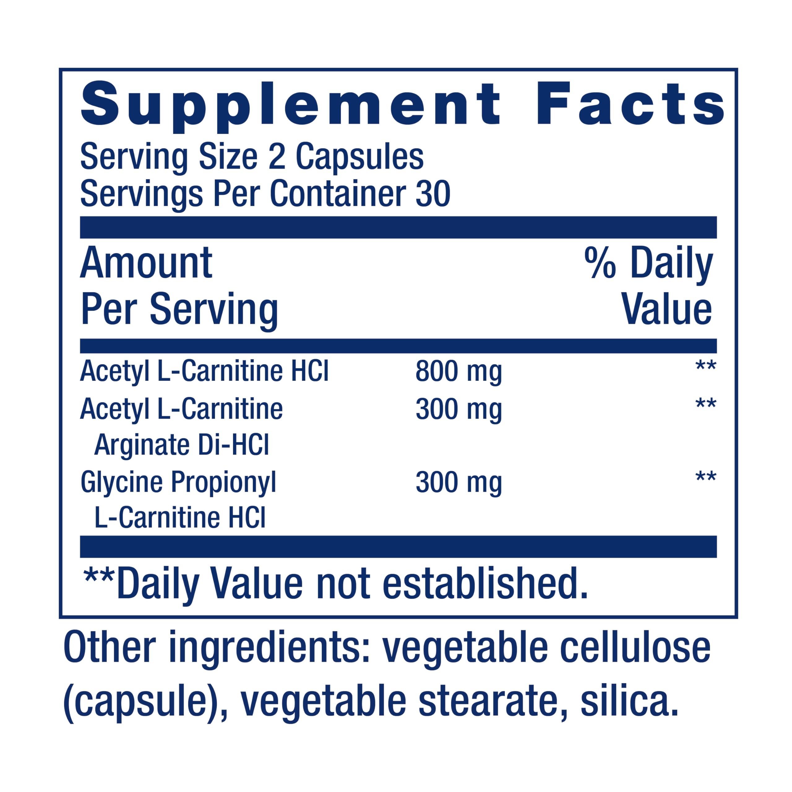 Life Extension Optimized Carnitine: presentación y envase del producto