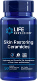 Ceramidas restauradoras Life Extension en botella, hidratan la piel desde el interior.