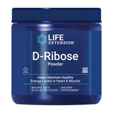 Life Extension D-Ribosa en polvo, dosis diaria para energía celular sostenida.