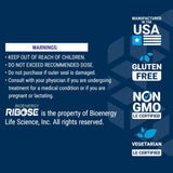 Life Extension D-Ribosa en polvo, libre de OGM y gluten para distintas dietas.