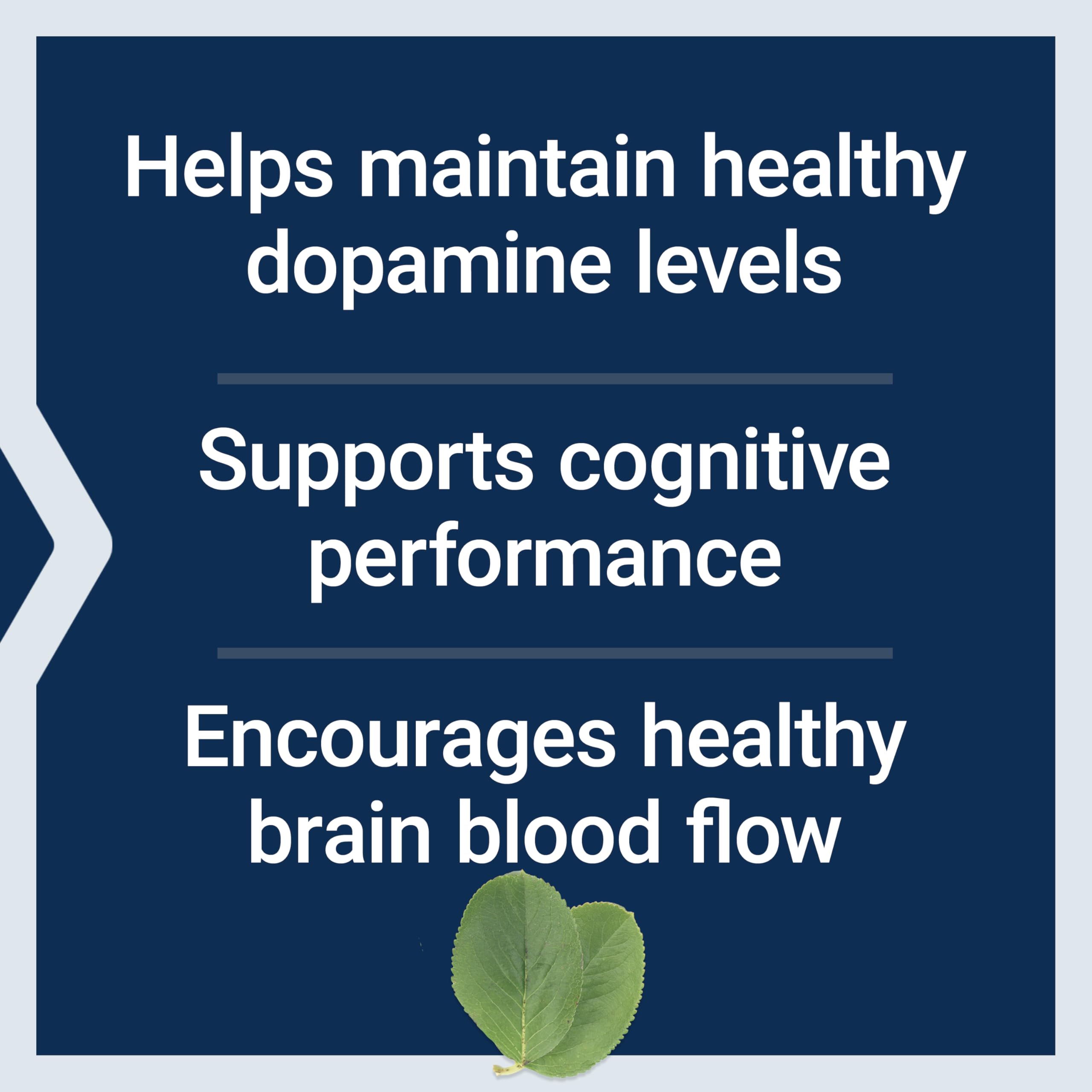 Life Extension Dopa-Mind etiqueta sin gluten y sin transgenico para tranquilidad.