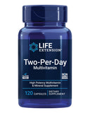 Life Extension Dos Por Día Multivitamínico: botella visible para uso diario.