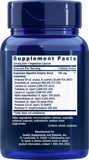 Life Extension Enhanced Super Digestive Enzymes etiqueta trasera, información de ingredientes y uso.
