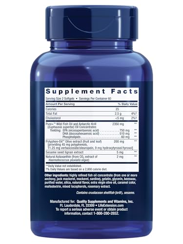 Capsula Life Extension EPA-DHA: dosis óptima para salud cardiovascular y cognitiva.