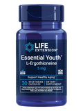 Life Extension Essential Youth L-Ergothioneína en botella, posible apoyo a la salud general.