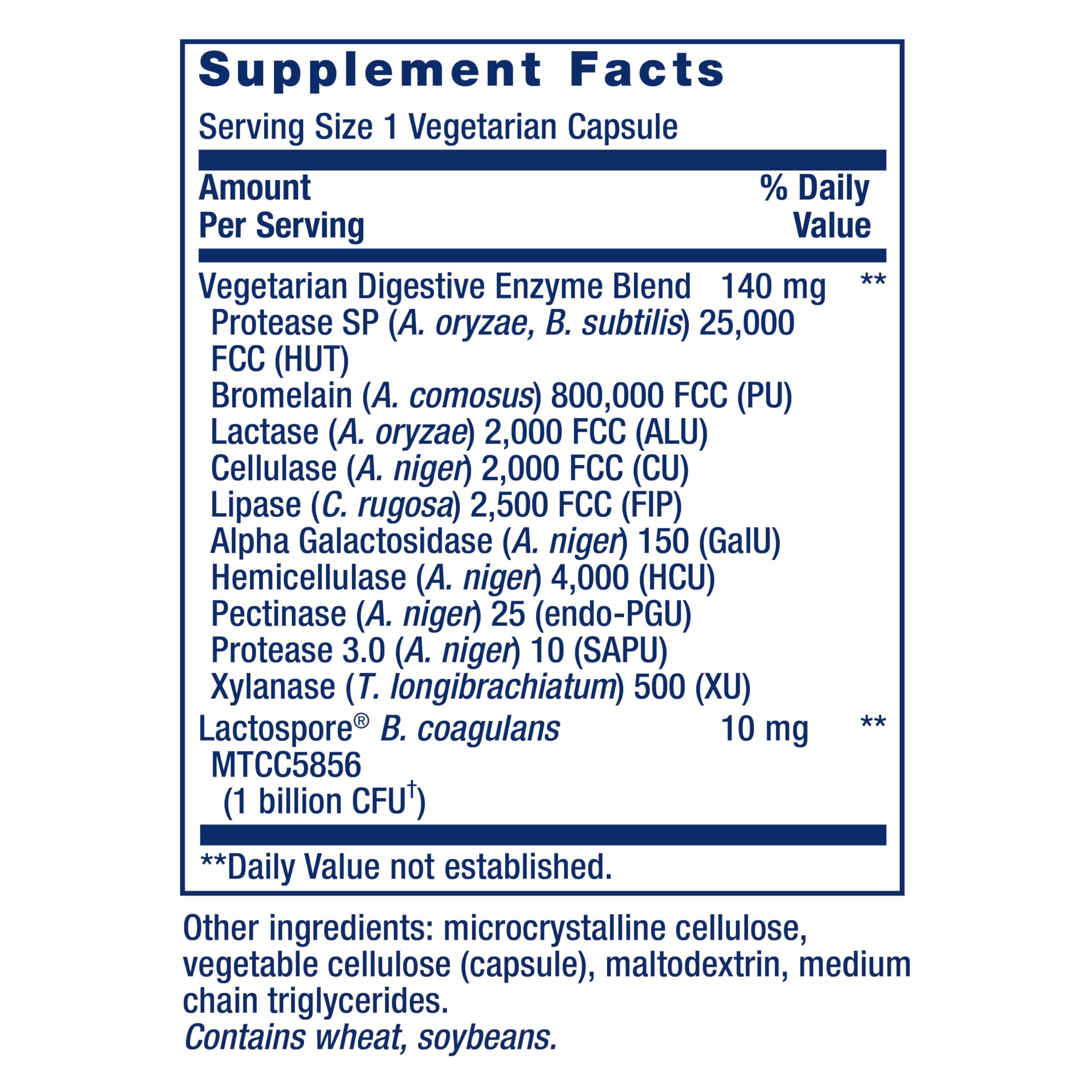 Life Extension etiqueta frontal: envase claro y enfoque en beneficio digestivo potencial.
