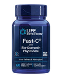 Life Extension Fast-C® y Bio-Quercetin® en botella, presentación limpia para tu rutina de bienestar.